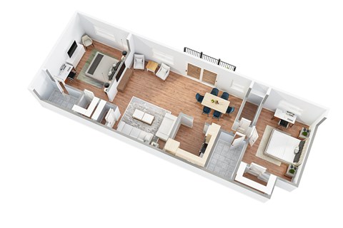 Floor plan for 2 beds, 2 baths, 870 sqft